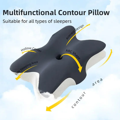 Butterfly Memory Foam Cervical Pillow – Orthopaedic Neck Support for Pain Relief
