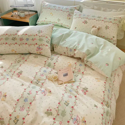 Pink Floral Duvet Cover Bedding Set – Ultra Soft Comfort Microfiber Bed cover
