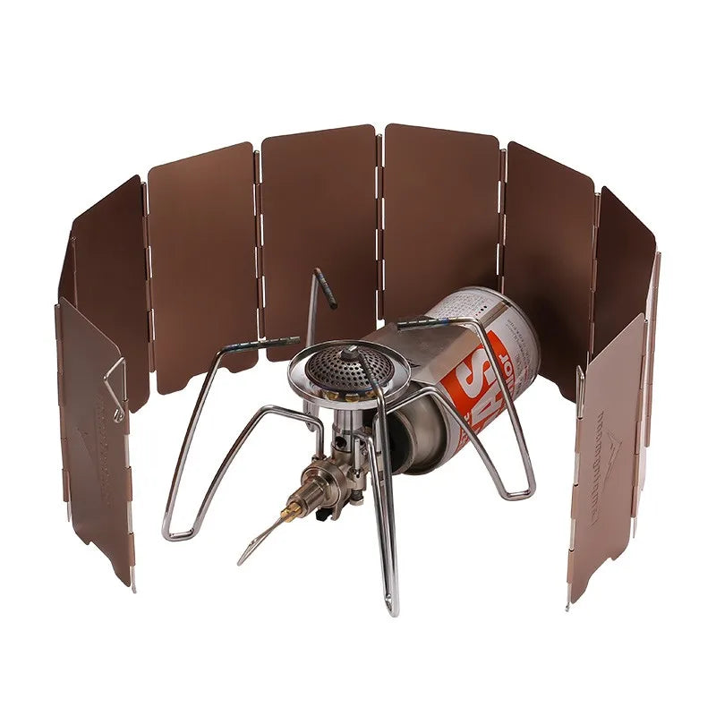 10-Plate Bronze Camping Stove Windshield – Foldable & Windproof Dealprice.co.uk