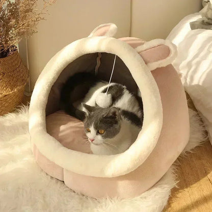 Cozy Winter Cat Bed – Warm Plush Cave for Cats & Small Dogs Dealprice.co.uk