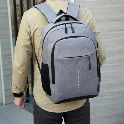 Large Capacity Travel Backpack Oxford Fabric Laptop Bag with USB Charging Port