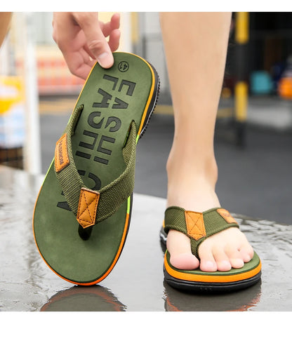 Summer Flip-Flops for Men – Non-Slip Outdoor Beach Slides with Street Style Look