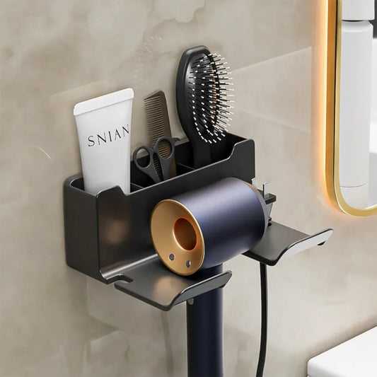 Wall-Mounted Hair Dryer Holder – No-Drill Hands-Free Blow Dryer Stand Dealprice.co.uk