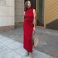 Elegant Knitted Two-Piece Set – Sleeveless Turtleneck Vest & High Waist Skirt