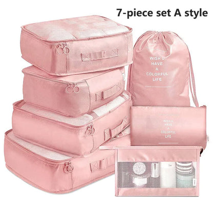 7PCS Travel Organizer Set – Packing Cubes for Clothes, Shoes & Luggage