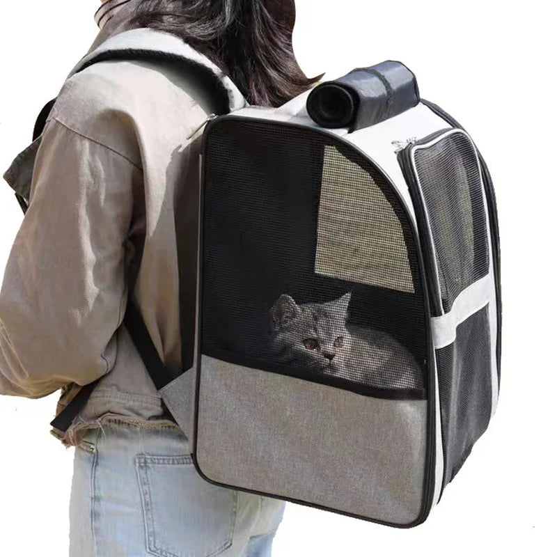 Large Space Breathable Pet Backpack – Foldable Travel Carrier for Cats & Small Dogs Dealprice.co.uk