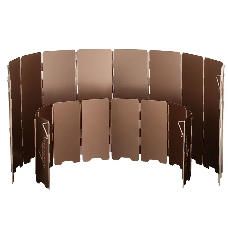 10-Plate Bronze Camping Stove Windshield – Foldable & Windproof Dealprice.co.uk