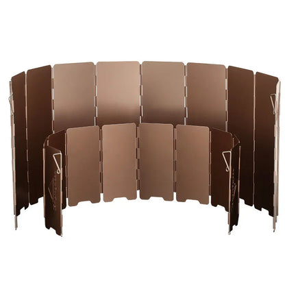 10-Plate Bronze Camping Stove Windshield – Foldable & Windproof Dealprice.co.uk