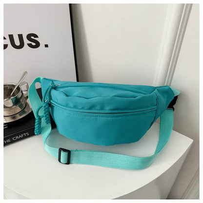 Canvas Running Waist & Chest Bag – Casual Crossbody Fanny Pack for Women