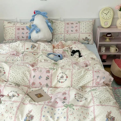 Pink Floral Duvet Cover Bedding Set – Ultra Soft Comfort Microfiber Bed cover
