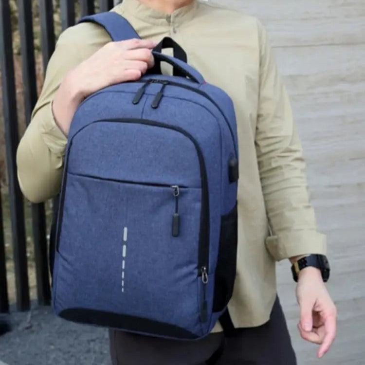 Large Capacity Travel Backpack Oxford Fabric Laptop Bag with USB Charging Port