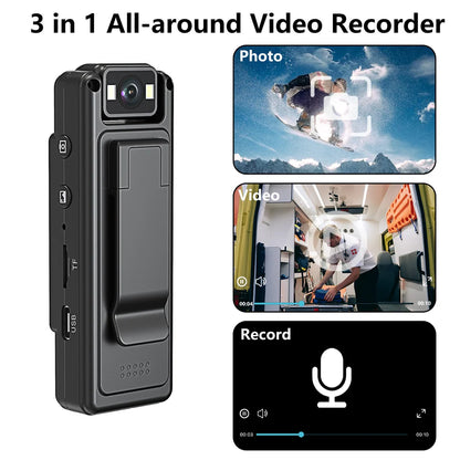 WiFi Mini body Camera – 1080P Portable Body Cam with Night Vision, 180° Rotatable Lens