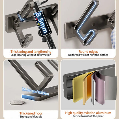 Coat Hook Wall Rack Hanger – Aluminium Wall-Mounted Hook Rail Wall Hooks