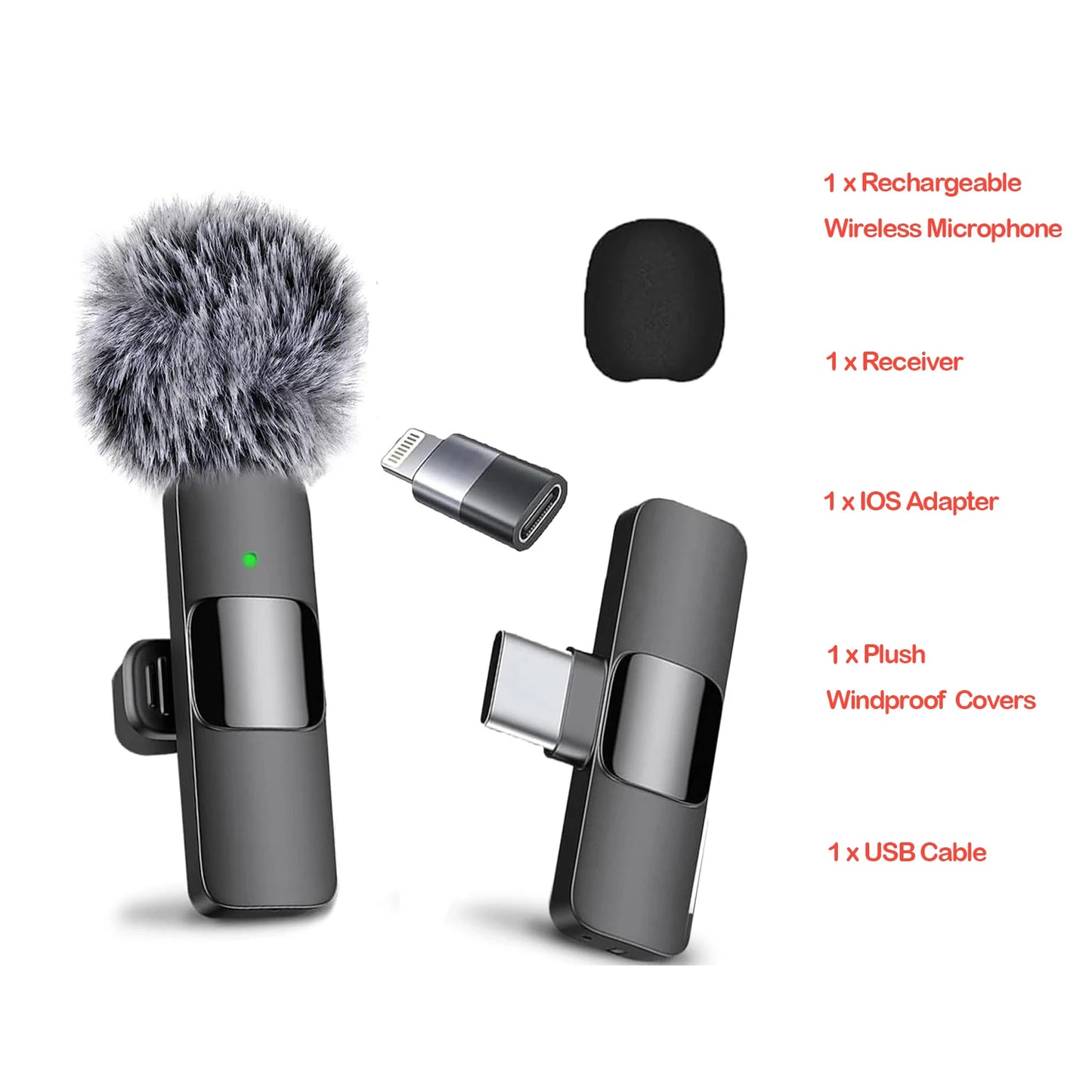 Wireless Lavalier Microphone for iPhone & Android – Crystal Clear Sound, Mic Kit