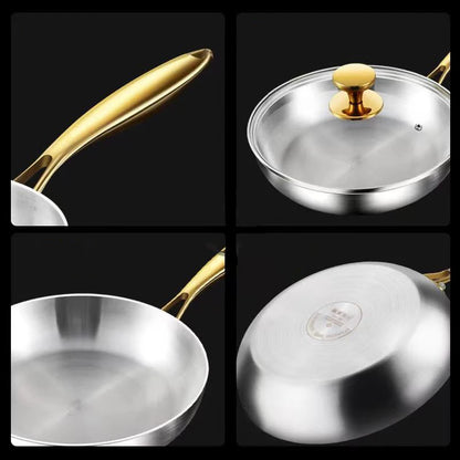 316 Stainless Steel Non-Stick  Frying Pan Wok- Pro-Grade Cooking with Zero Toxins