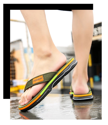 Summer Flip-Flops for Men – Non-Slip Outdoor Beach Slides with Street Style Look