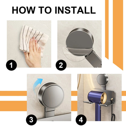 Wall-Mounted Hair Dryer Holder – Aluminium Cradle Stand Dealprice.co.uk