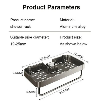 Removable No-Drill Shower Shelf – Sleek & Functional Storage Solution Dealprice.co.uk