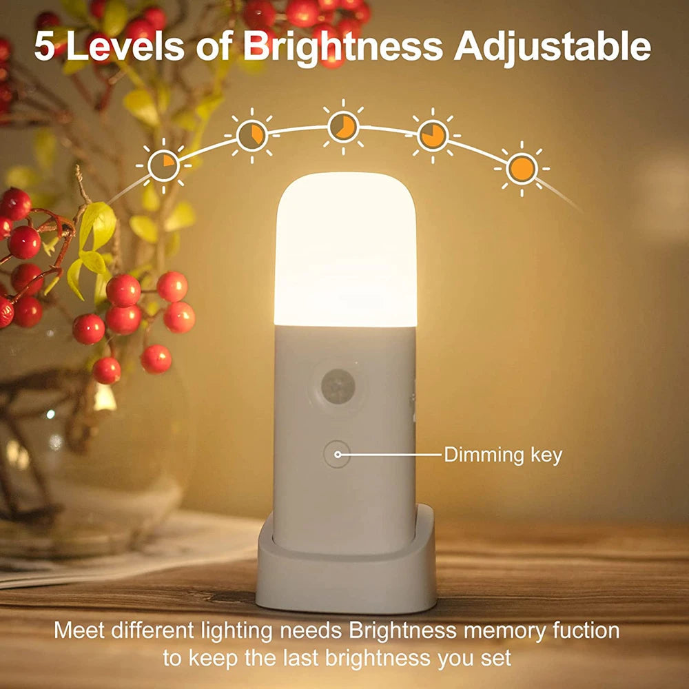 USB Rechargeable Motion Sensor Night Light – Dimmable & Portable for Bedroom, Hallway & Kids Room Dealprice.co.uk