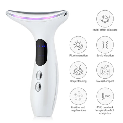 Neck & Face Beauty Device – 3-Colour LED Skin Tightening & Wrinkle Remover
