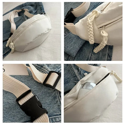 Canvas Running Waist & Chest Bag – Casual Crossbody Fanny Pack for Women