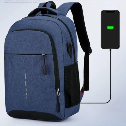 Large Capacity Travel Backpack Oxford Fabric Laptop Bag with USB Charging Port