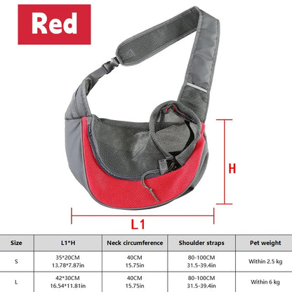 Dog Sling Carrier Backpack – Breathable Mesh Crossbody Bag for Dogs & Cats