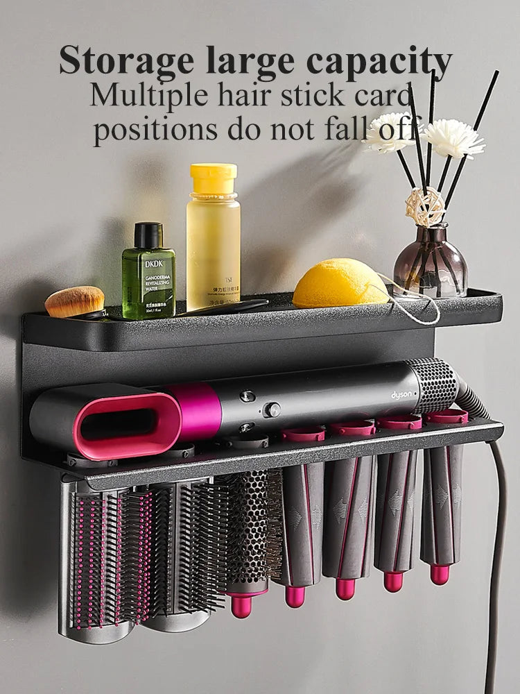 Wall-Mounted Hair Dryer & Styling Tool Organizer – Aluminium Rack Dealprice.co.uk