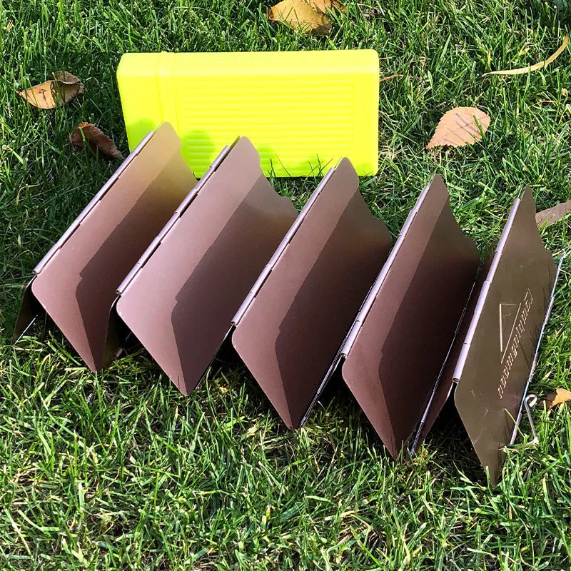 10-Plate Bronze Camping Stove Windshield – Foldable & Windproof Dealprice.co.uk