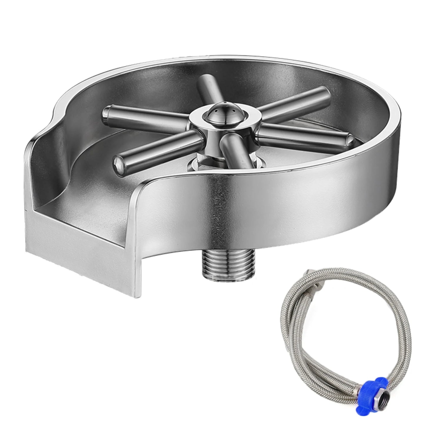 Glass Rinser for Kitchen Sink – Stainless Steel Bottle & Cup Washer Attachment