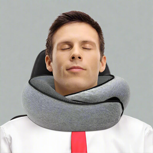 Memory Foam U-Shaped Travel Neck Pillow – Snail Style Portable Support Carry Bag