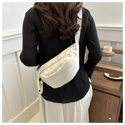 Canvas Running Waist & Chest Bag – Casual Crossbody Fanny Pack for Women