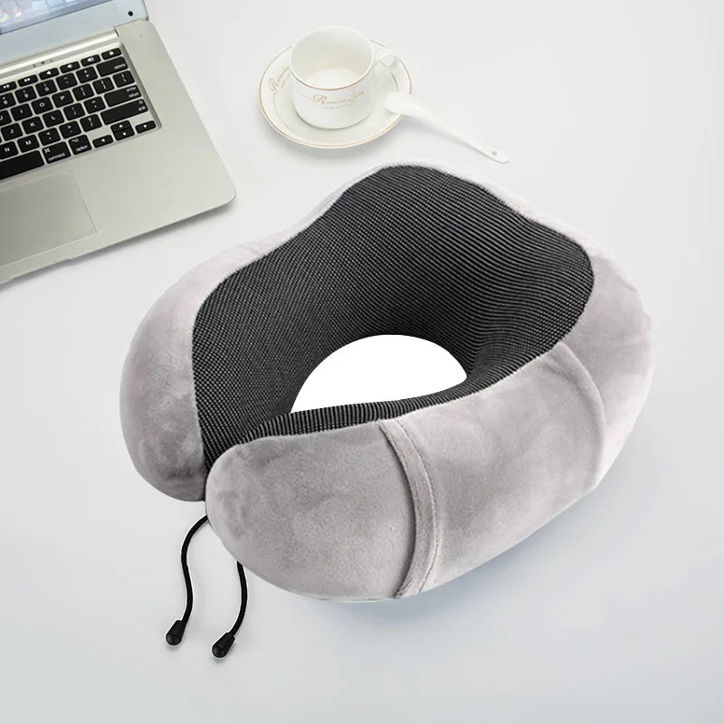 U-Shaped Memory Foam Travel Pillow – Neck & Cervical Support