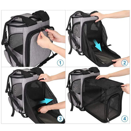 Cat Carrier Backpack – Foldable, Expandable & Travel-Ready for Pets