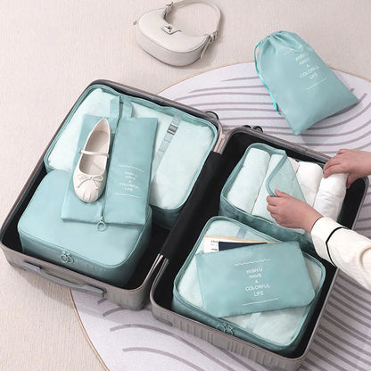 7PCS Travel Organizer Set – Packing Cubes for Clothes, Shoes & Luggage