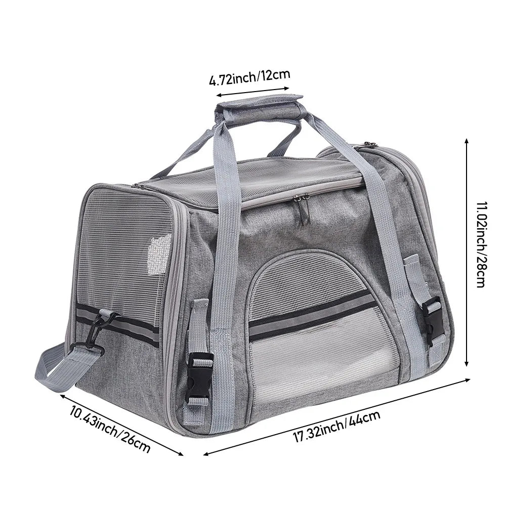 Pet Travel Carrier – Oxford Cloth Portable Tote for Cats & Small Dogs