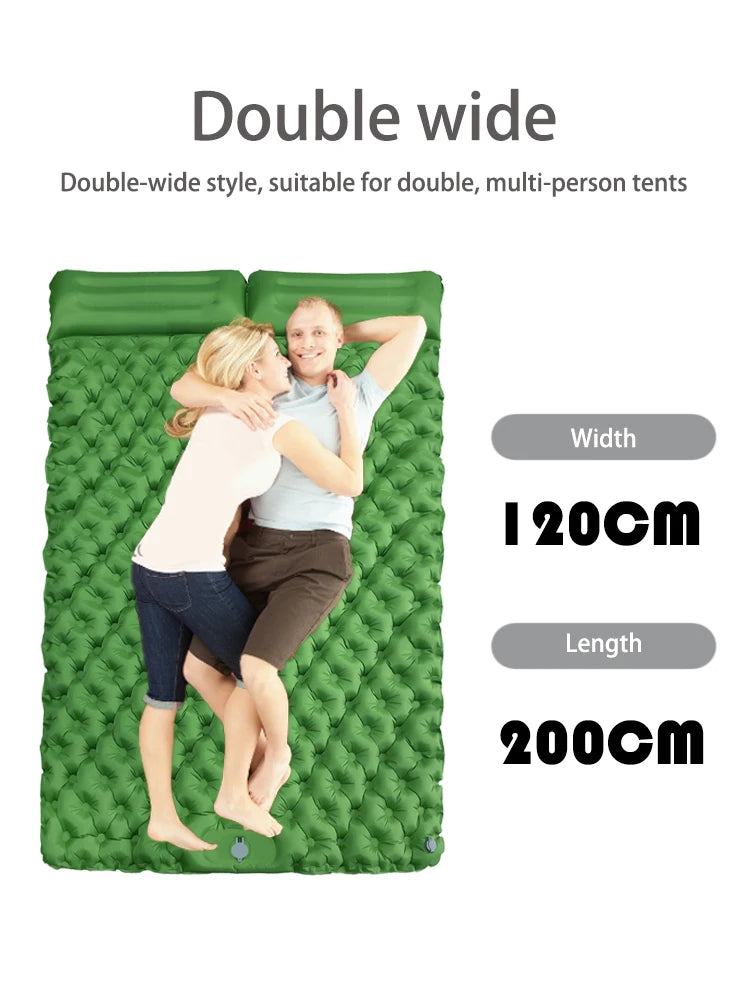 Double Camping Inflatable Mattress – Ultralight & Extra Wide Sleeping Pad