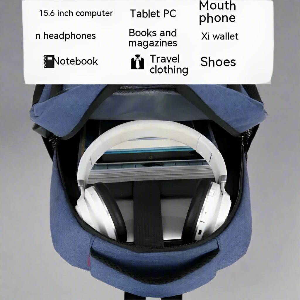 Large Capacity Travel Backpack Oxford Fabric Laptop Bag with USB Charging Port