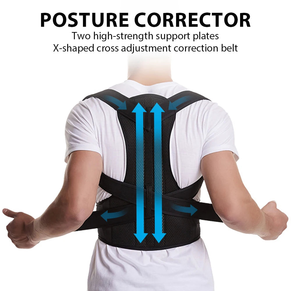 Adjustable Back & Shoulder Support Strap – Ergonomic Comfort & Alignment Aid