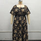 Plus Size Boho Floral Maxi Dress – Elegant Square Neck | Knot Front