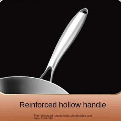 Premium 316 Stainless Steel Frying Pan Wok – Non-Stick, Uncoated, 7-Ply Skillet