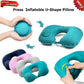 Inflatable Travel Neck Pillow – Portable U-Shaped Press-to-Inflate Pillow