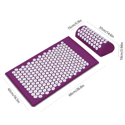 Acupressure Yoga Mat and Pillow Set for Back Pain Relief & Stress – Massage Spike Mat