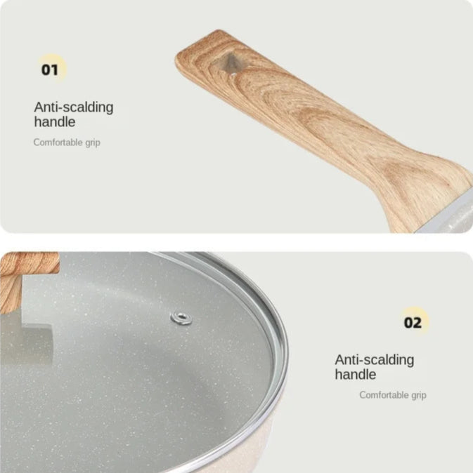 Aluminium Alloy Ceramic-Coated Wok for Gas & Induction - Non-Stick Frying Pan