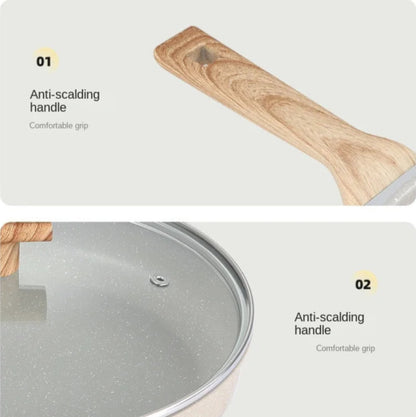 Aluminium Alloy Ceramic-Coated Wok for Gas & Induction - Non-Stick Frying Pan