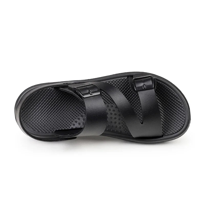 Men’s Summer PU Leather Sandals – Casual Non-Slip Gladiator Shoes