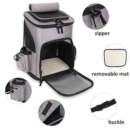 Cat Carrier Backpack – Foldable, Expandable & Travel-Ready for Pets