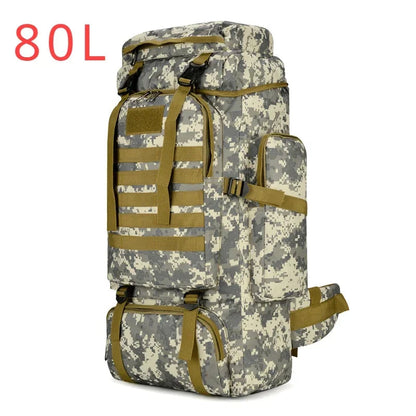 80L/100L Tactical Mountaineering Backpack – Large Capacity Hiking & Camping Bag Dealprice.co.uk