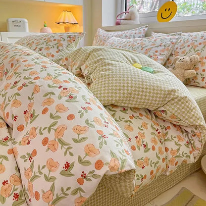 Pink Floral Duvet Cover Bedding Set – Ultra Soft Comfort Microfiber Bed cover