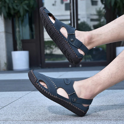 New Handmade Summer Sandals for Men – Breathable Outdoor Leather Shoes